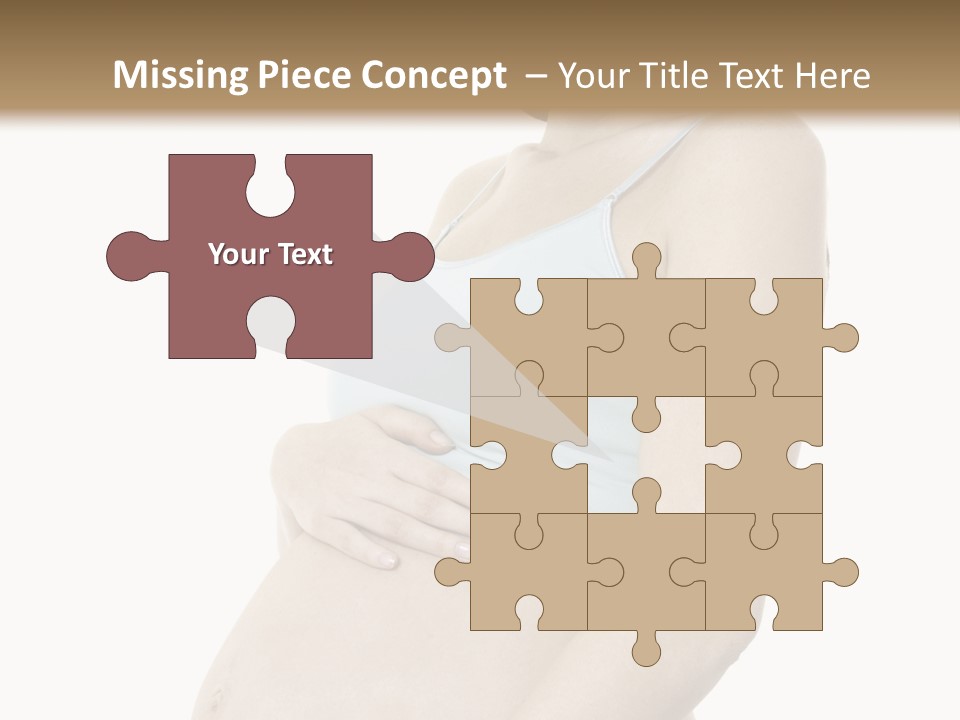 A Pregnant Woman Is Holding Her Stomach PowerPoint Template