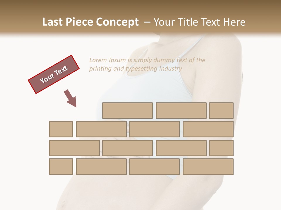 A Pregnant Woman Is Holding Her Stomach PowerPoint Template