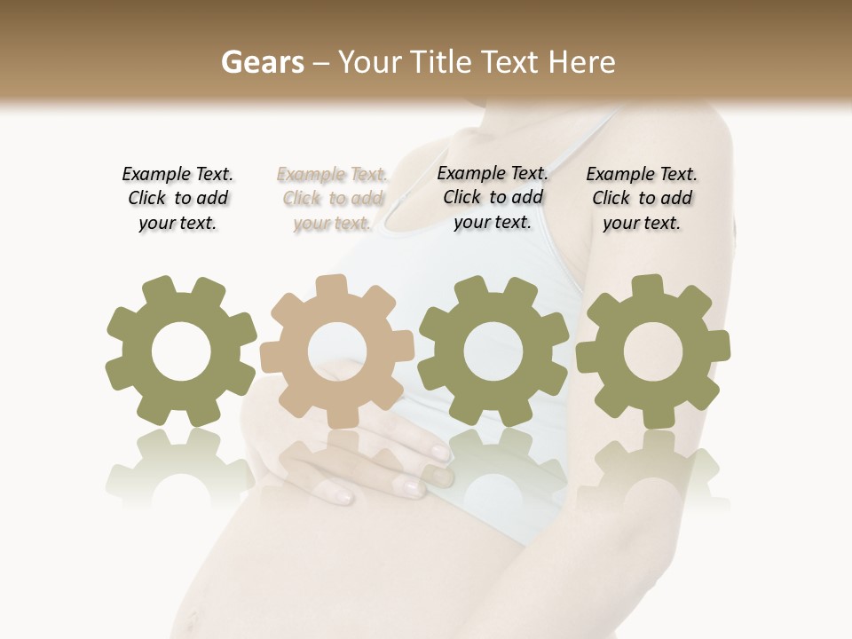 A Pregnant Woman Is Holding Her Stomach PowerPoint Template