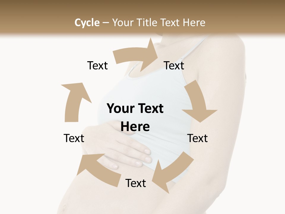 A Pregnant Woman Is Holding Her Stomach PowerPoint Template