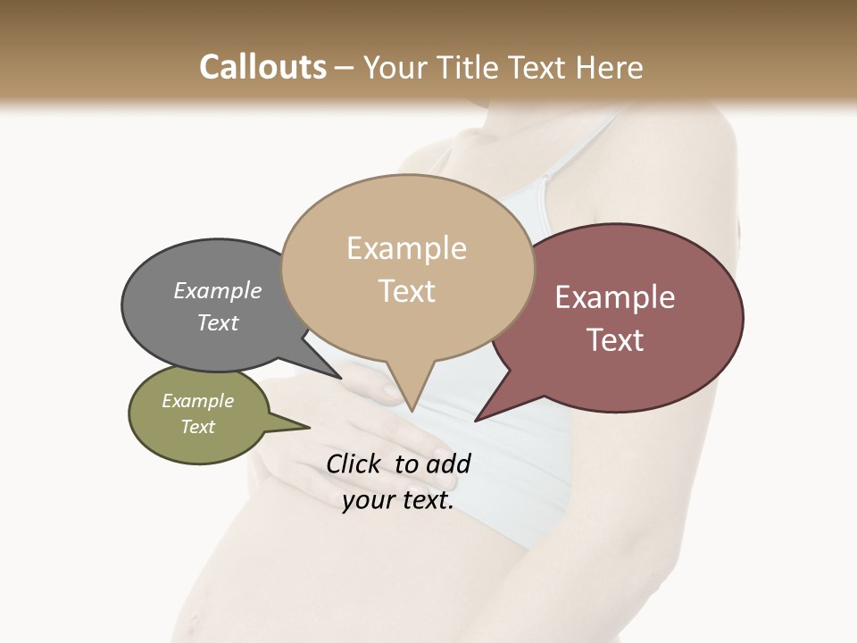 A Pregnant Woman Is Holding Her Stomach PowerPoint Template