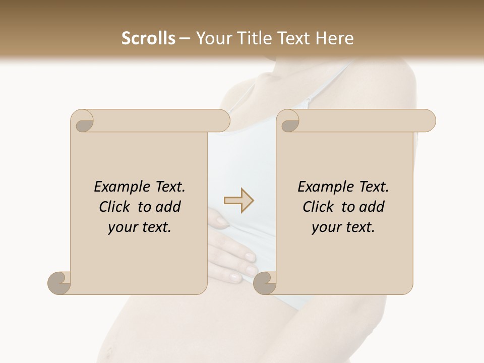 A Pregnant Woman Is Holding Her Stomach PowerPoint Template