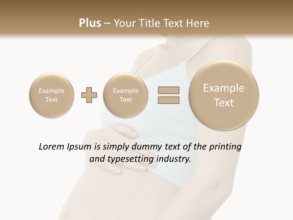 A Pregnant Woman Is Holding Her Stomach PowerPoint Template