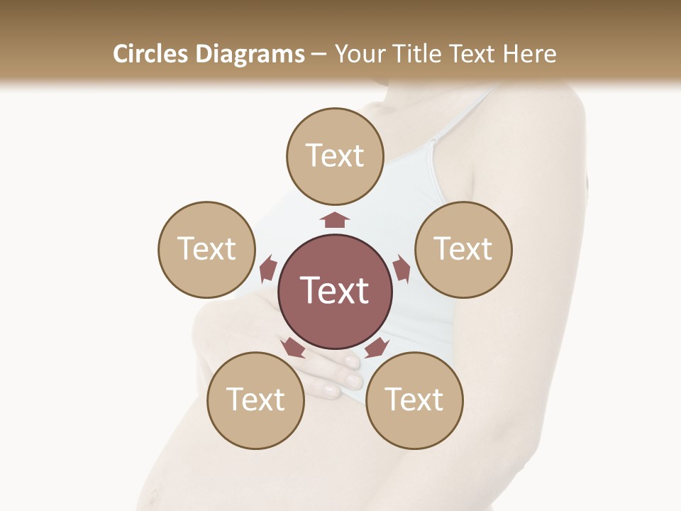 A Pregnant Woman Is Holding Her Stomach PowerPoint Template