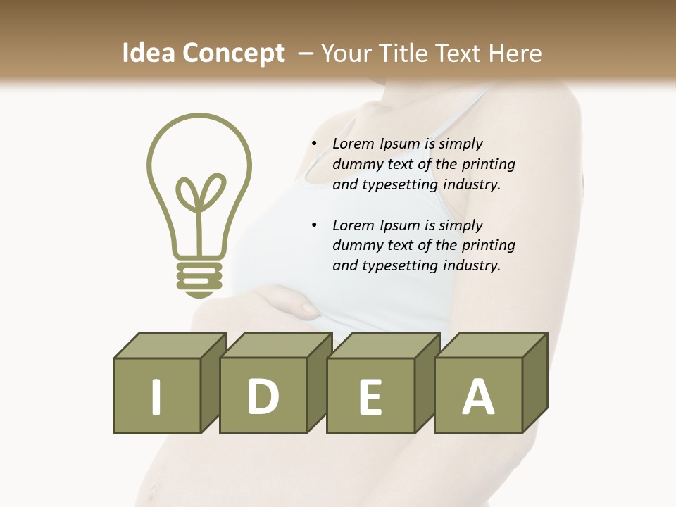 A Pregnant Woman Is Holding Her Stomach PowerPoint Template