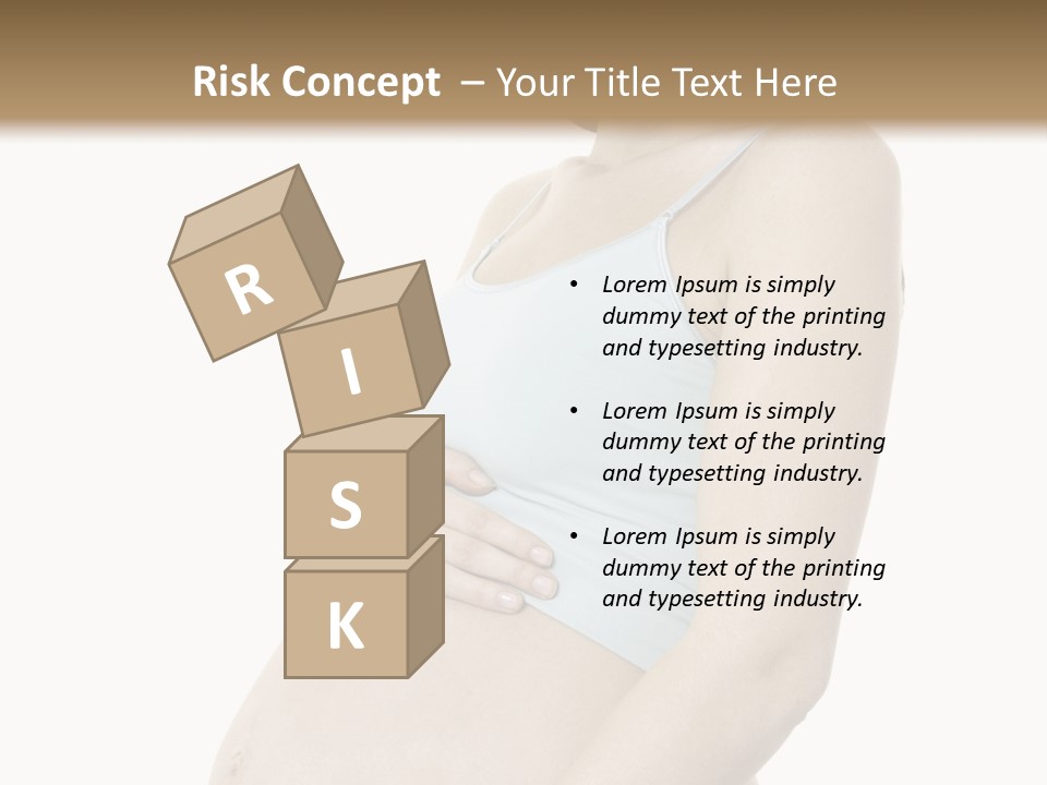 A Pregnant Woman Is Holding Her Stomach PowerPoint Template