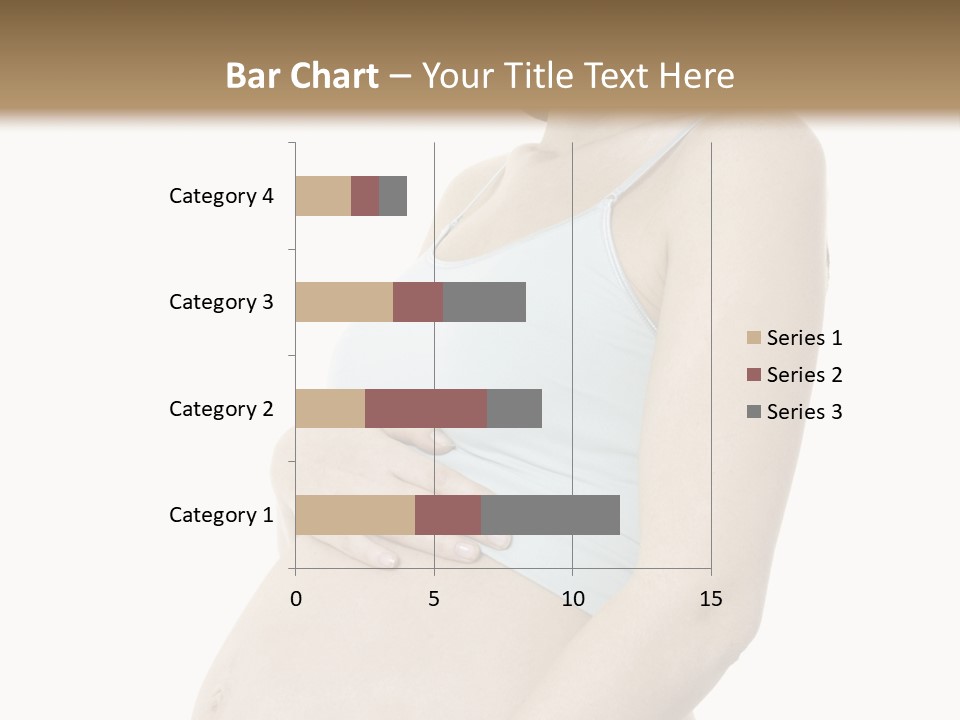 A Pregnant Woman Is Holding Her Stomach PowerPoint Template