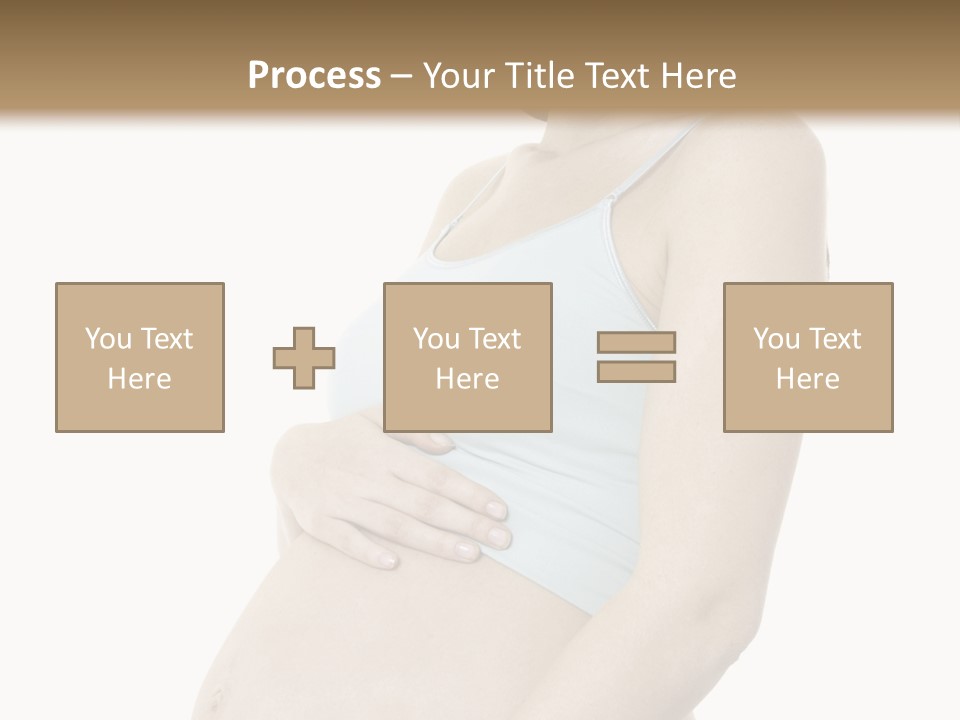 A Pregnant Woman Is Holding Her Stomach PowerPoint Template