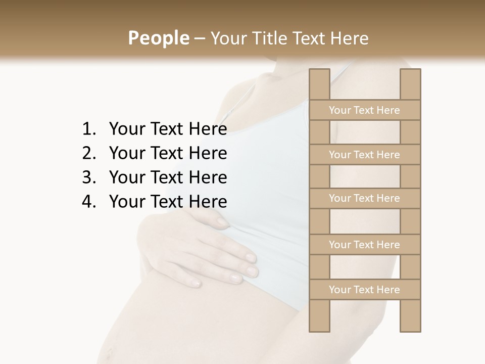 A Pregnant Woman Is Holding Her Stomach PowerPoint Template