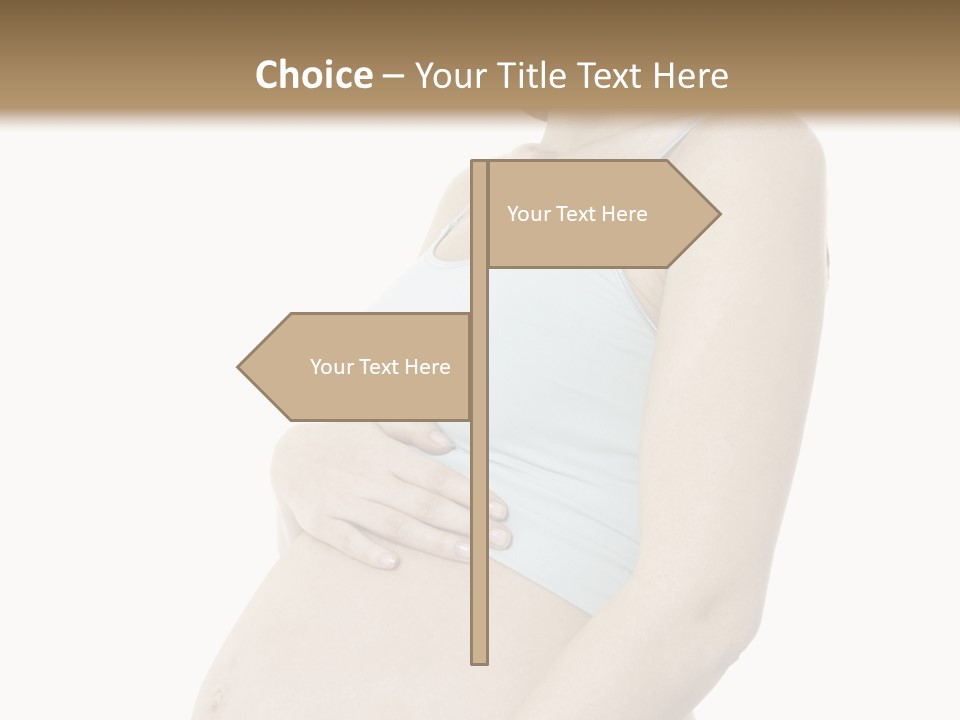 A Pregnant Woman Is Holding Her Stomach PowerPoint Template