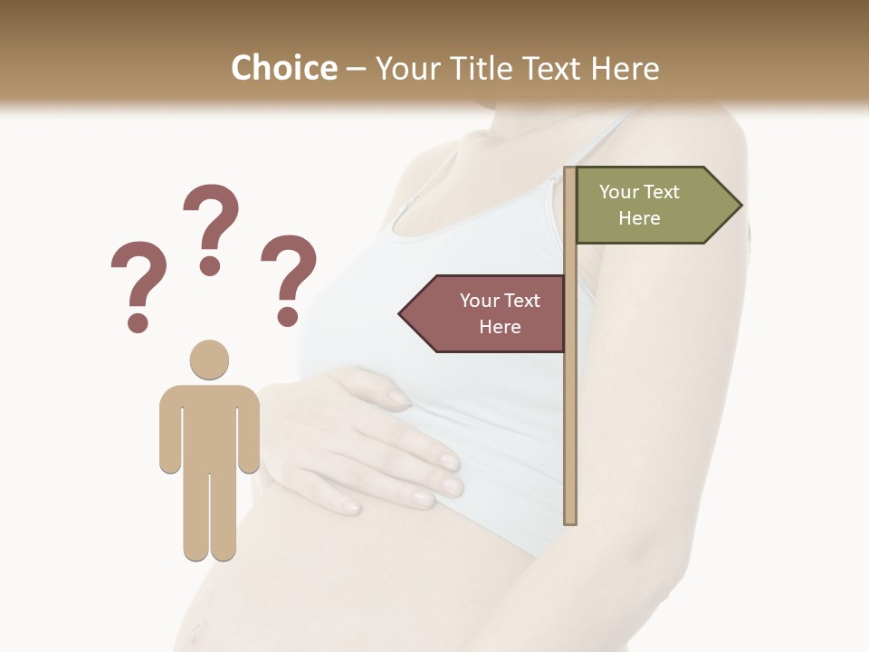 A Pregnant Woman Is Holding Her Stomach PowerPoint Template