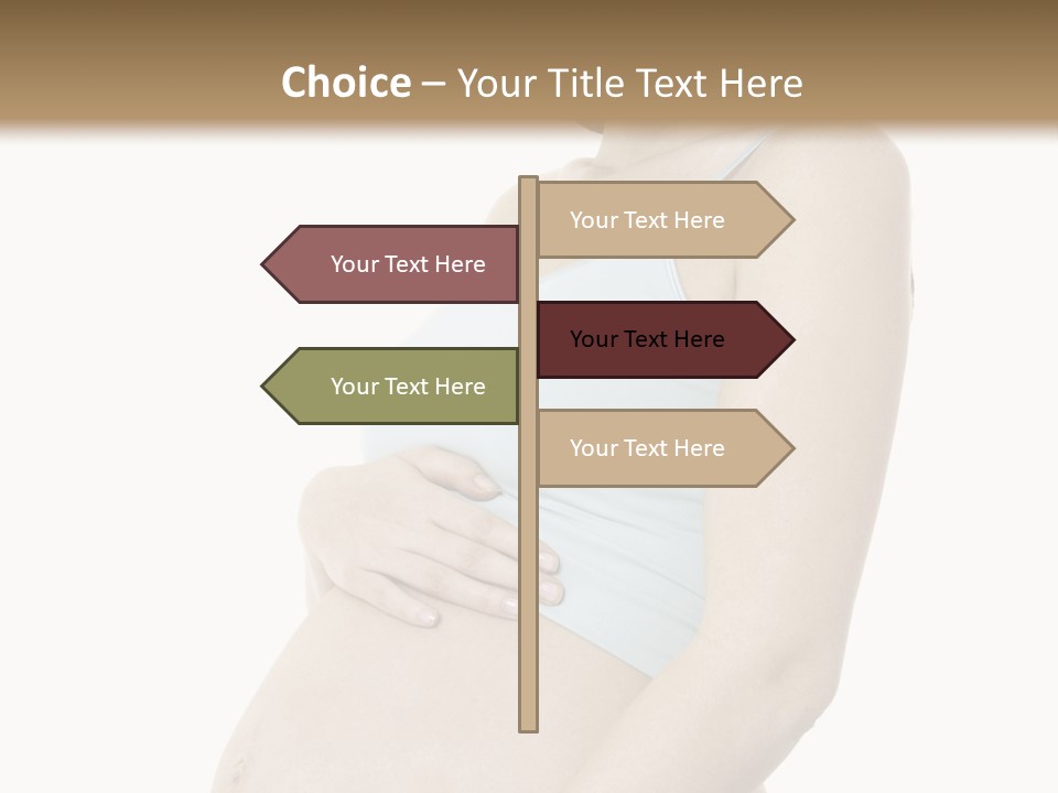 A Pregnant Woman Is Holding Her Stomach PowerPoint Template