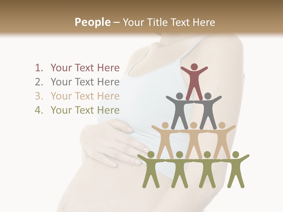A Pregnant Woman Is Holding Her Stomach PowerPoint Template