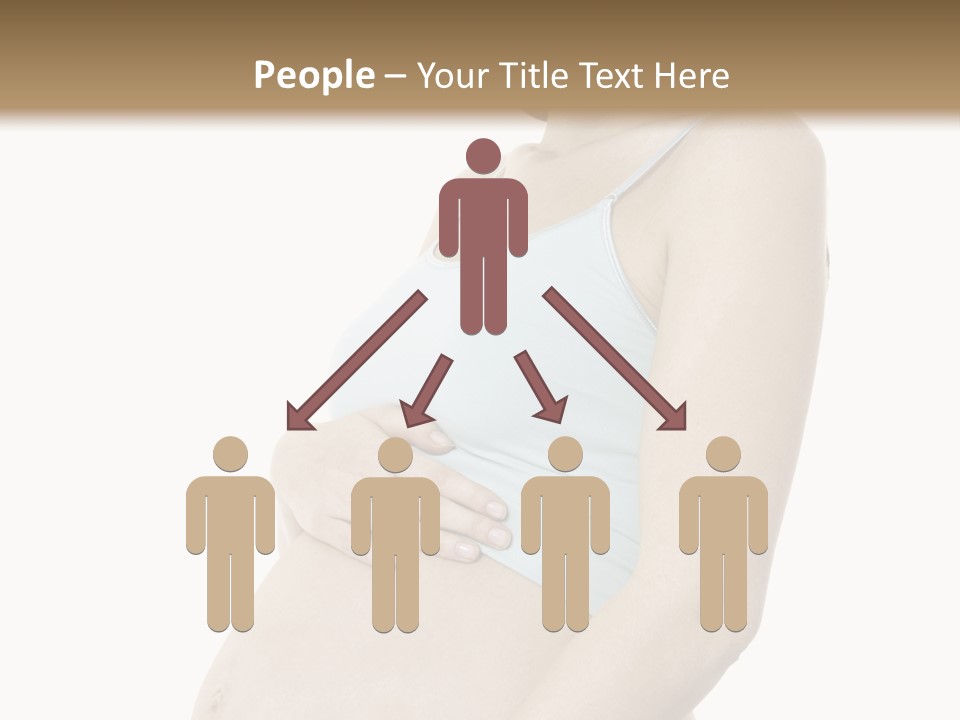 A Pregnant Woman Is Holding Her Stomach PowerPoint Template