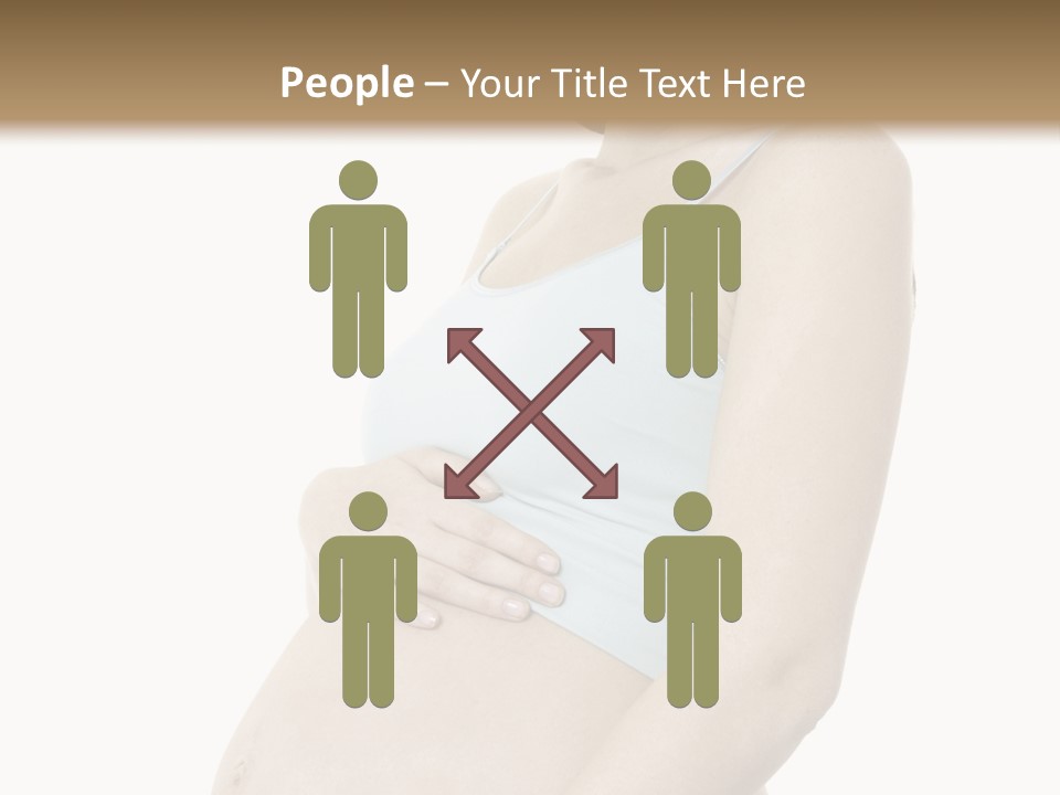 A Pregnant Woman Is Holding Her Stomach PowerPoint Template
