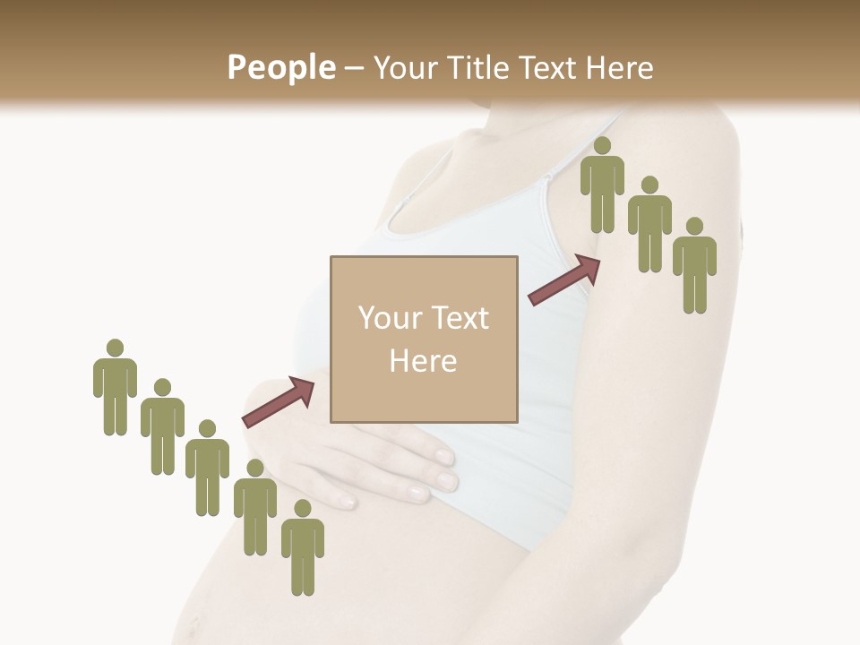A Pregnant Woman Is Holding Her Stomach PowerPoint Template