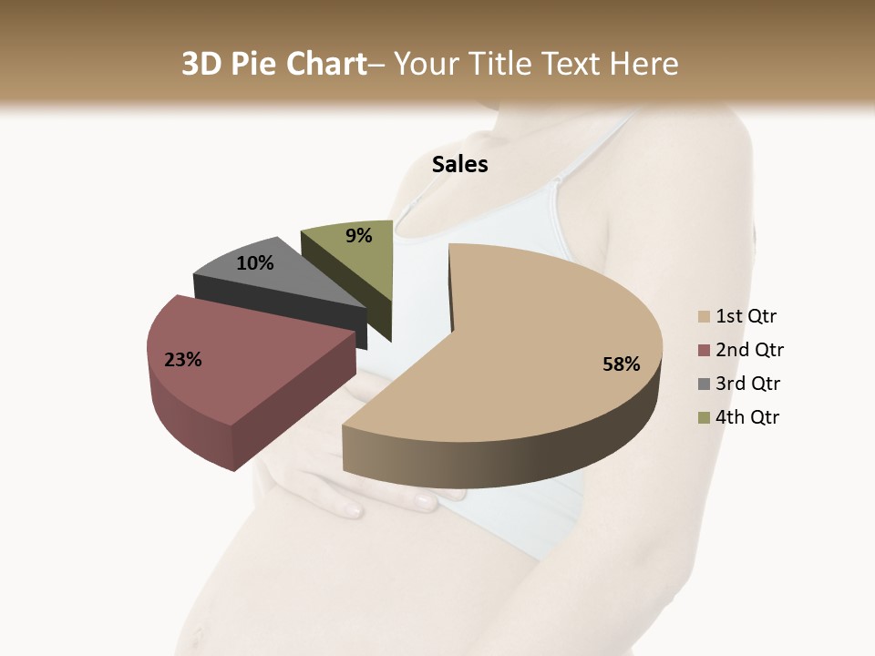 A Pregnant Woman Is Holding Her Stomach PowerPoint Template