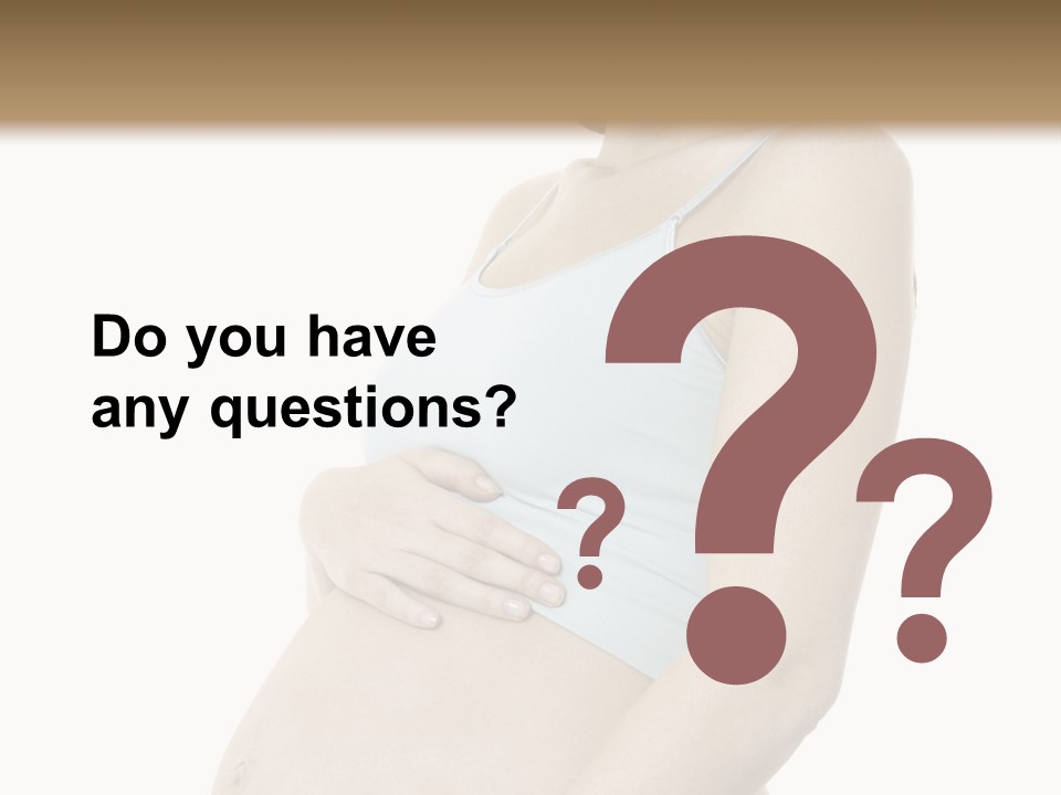 A Pregnant Woman Is Holding Her Stomach PowerPoint Template