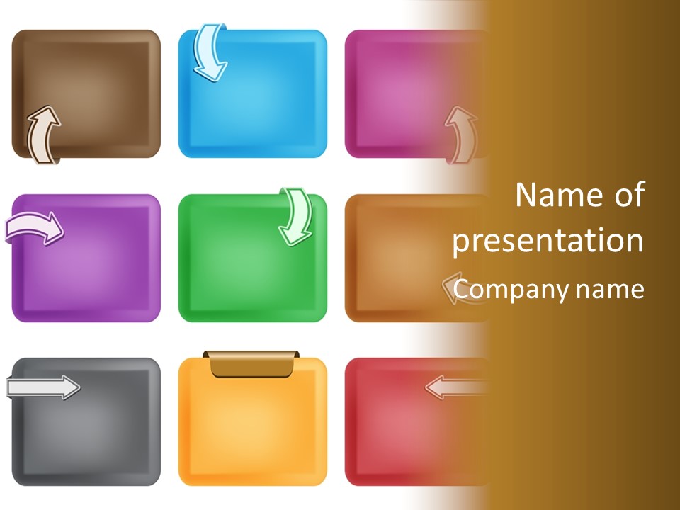A Set Of Different Colored Folders With Arrows On Them PowerPoint Template