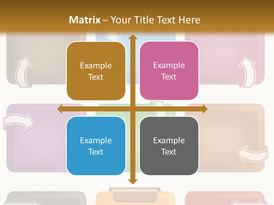 A Set Of Different Colored Folders With Arrows On Them PowerPoint Template