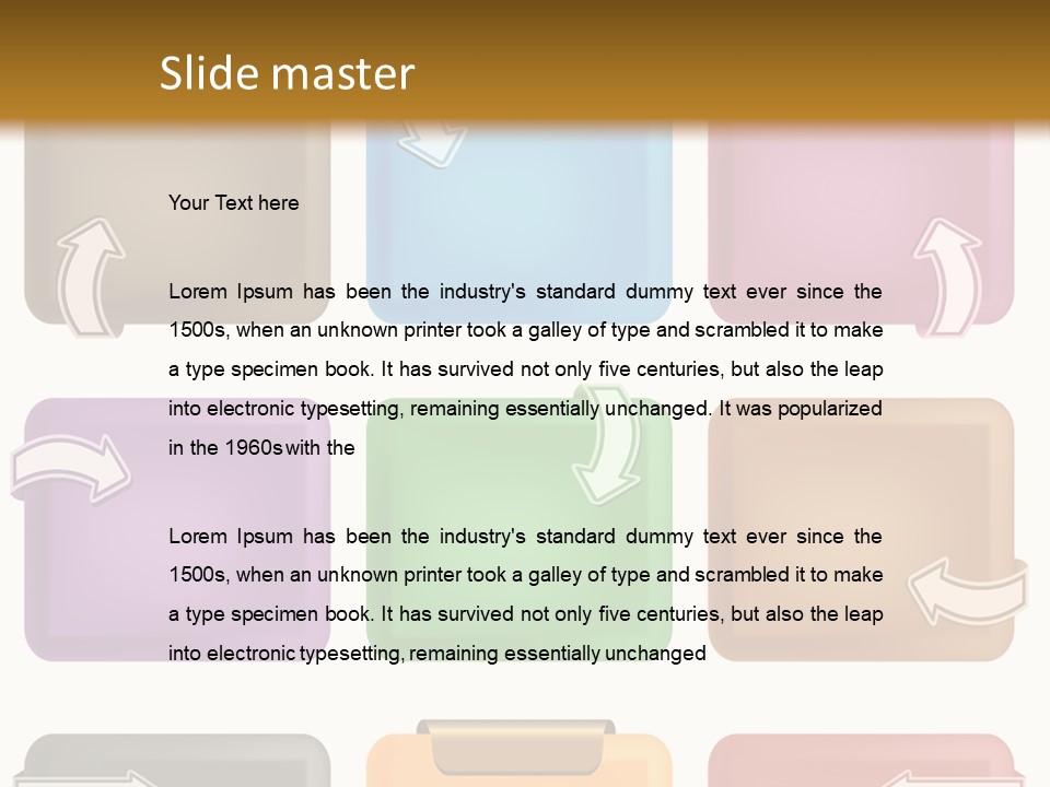 A Set Of Different Colored Folders With Arrows On Them PowerPoint Template