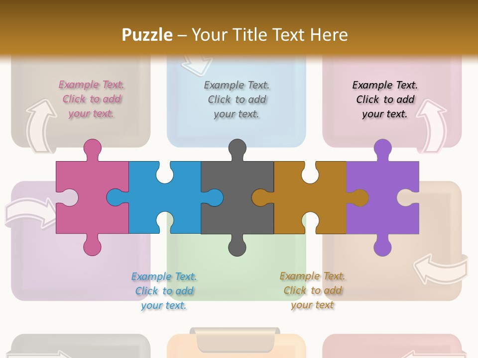 A Set Of Different Colored Folders With Arrows On Them PowerPoint Template