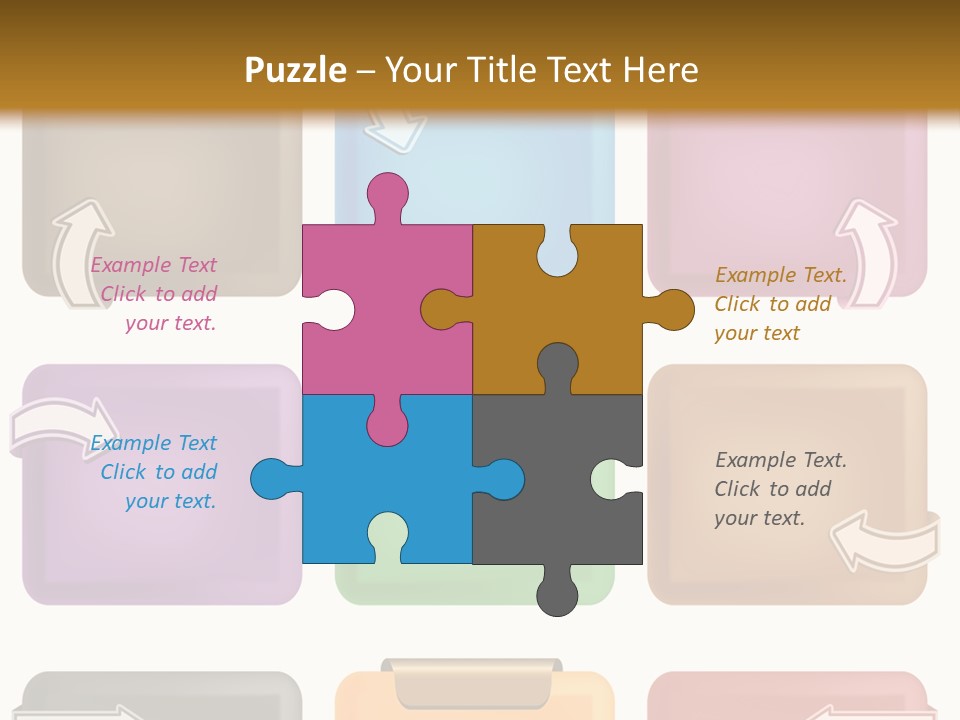 A Set Of Different Colored Folders With Arrows On Them PowerPoint Template