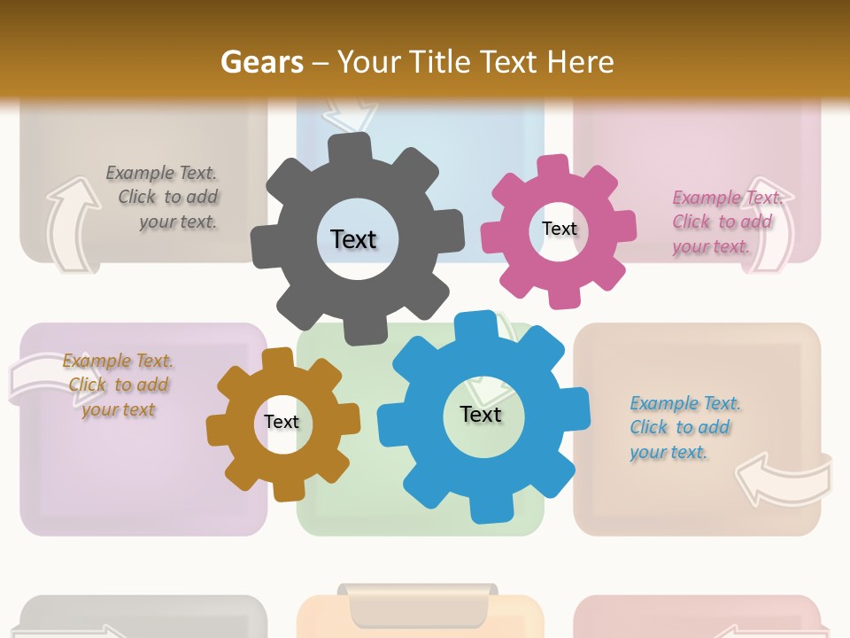 A Set Of Different Colored Folders With Arrows On Them PowerPoint Template