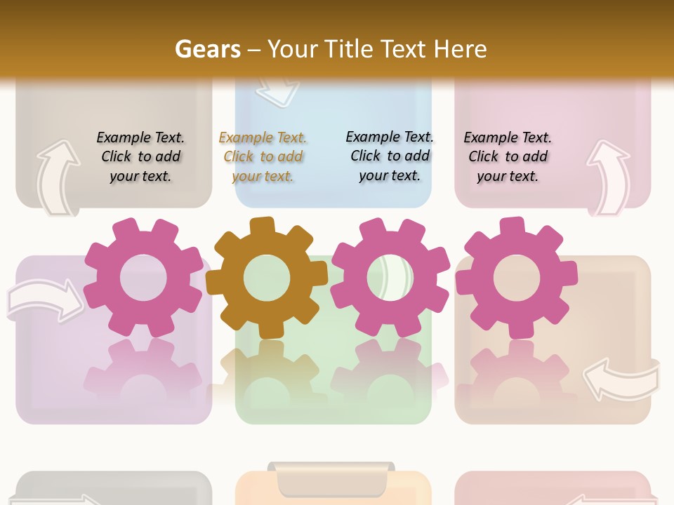A Set Of Different Colored Folders With Arrows On Them PowerPoint Template