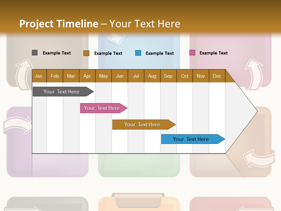 A Set Of Different Colored Folders With Arrows On Them PowerPoint Template