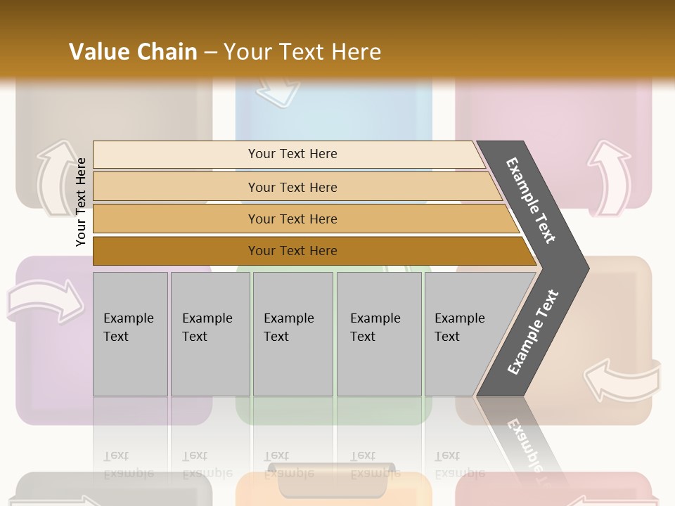 A Set Of Different Colored Folders With Arrows On Them PowerPoint Template