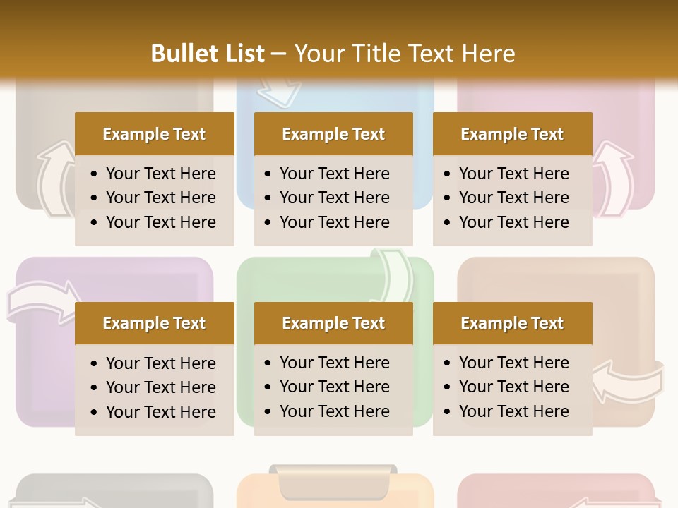 A Set Of Different Colored Folders With Arrows On Them PowerPoint Template