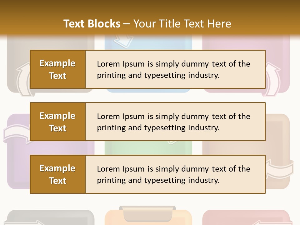 A Set Of Different Colored Folders With Arrows On Them PowerPoint Template