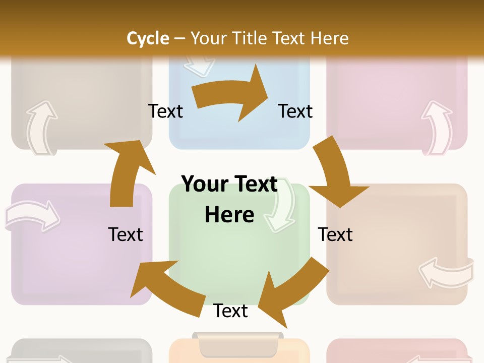 A Set Of Different Colored Folders With Arrows On Them PowerPoint Template