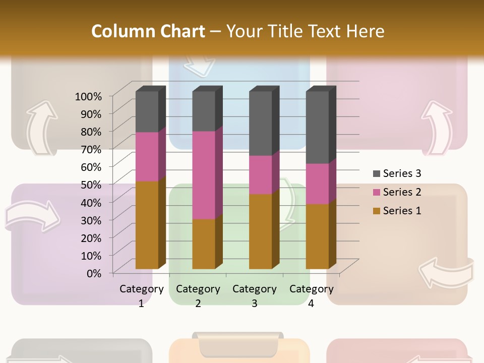 A Set Of Different Colored Folders With Arrows On Them PowerPoint Template