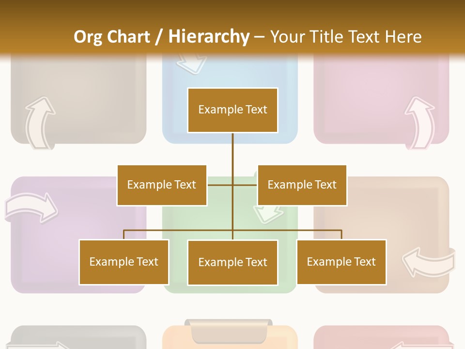 A Set Of Different Colored Folders With Arrows On Them PowerPoint Template