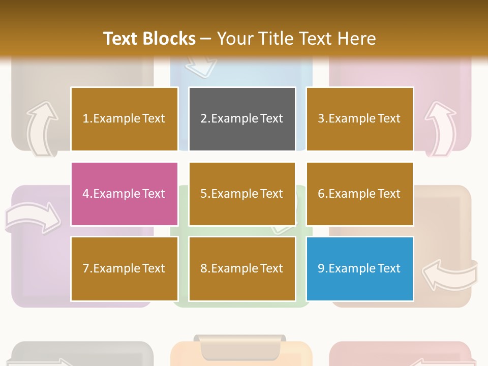 A Set Of Different Colored Folders With Arrows On Them PowerPoint Template