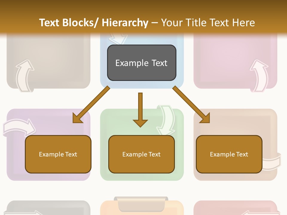 A Set Of Different Colored Folders With Arrows On Them PowerPoint Template