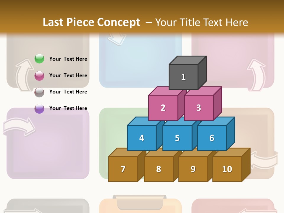 A Set Of Different Colored Folders With Arrows On Them PowerPoint Template