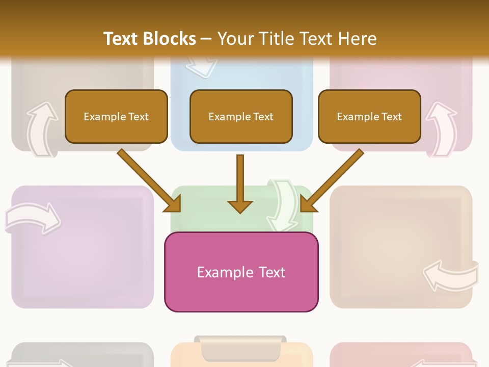 A Set Of Different Colored Folders With Arrows On Them PowerPoint Template