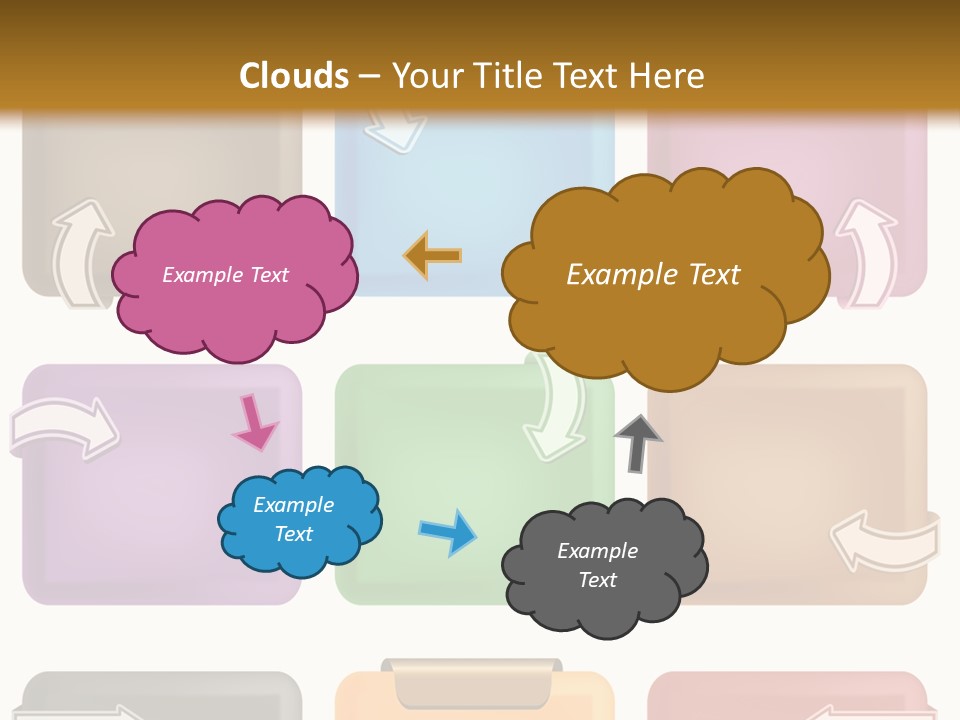 A Set Of Different Colored Folders With Arrows On Them PowerPoint Template
