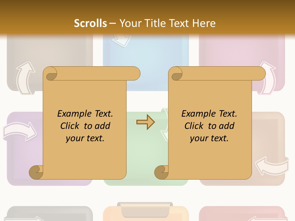 A Set Of Different Colored Folders With Arrows On Them PowerPoint Template