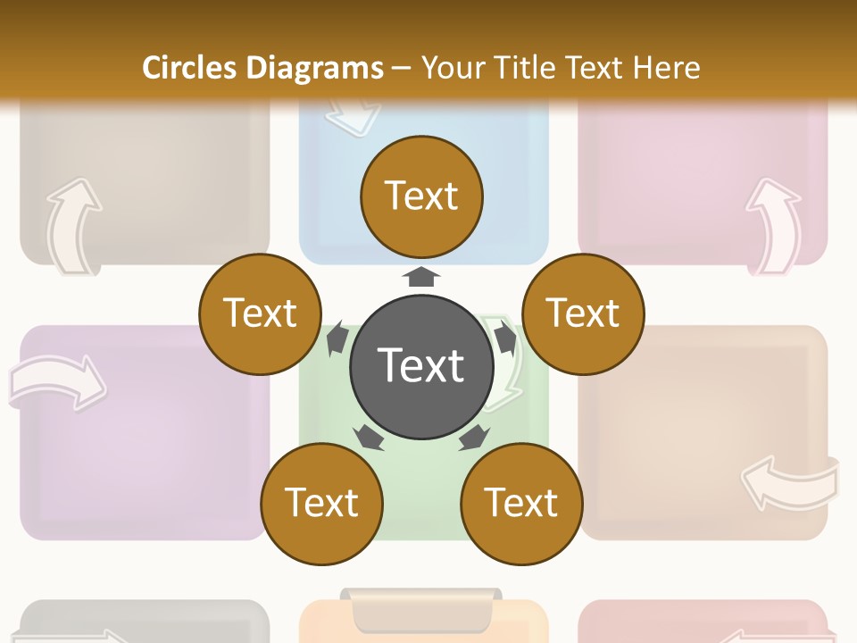 A Set Of Different Colored Folders With Arrows On Them PowerPoint Template