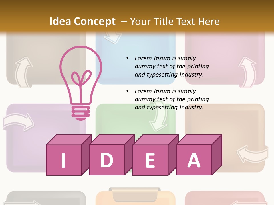 A Set Of Different Colored Folders With Arrows On Them PowerPoint Template