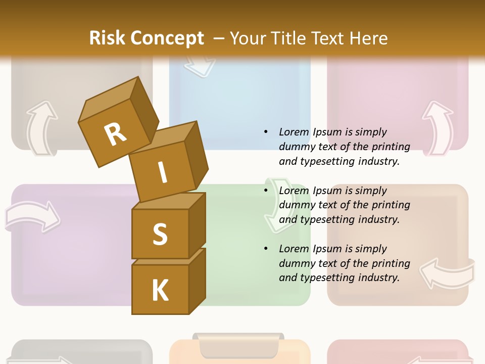 A Set Of Different Colored Folders With Arrows On Them PowerPoint Template