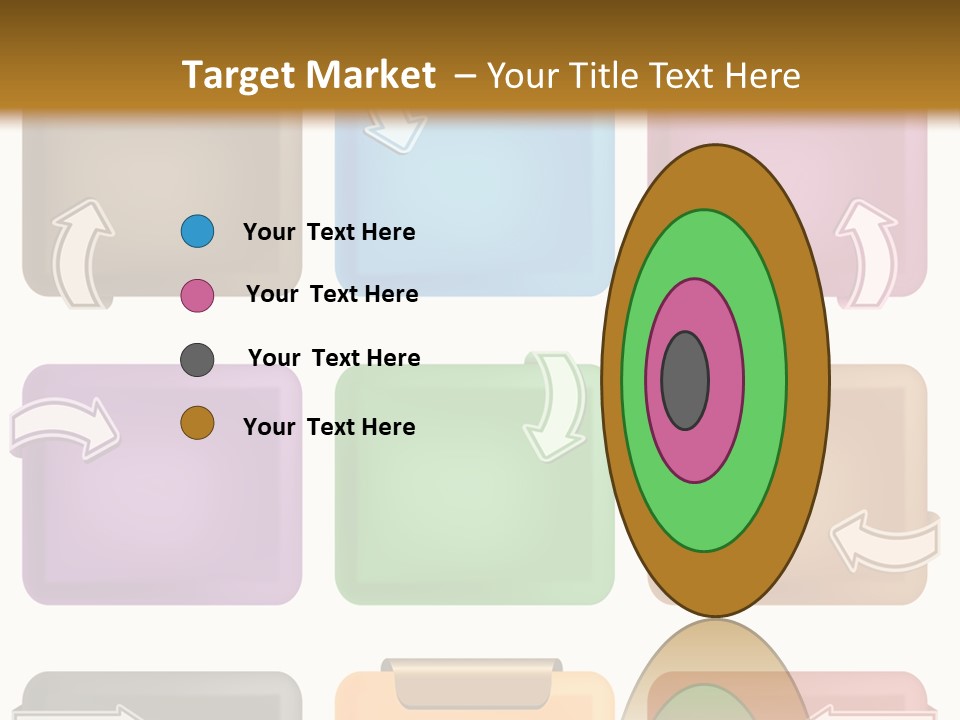 A Set Of Different Colored Folders With Arrows On Them PowerPoint Template