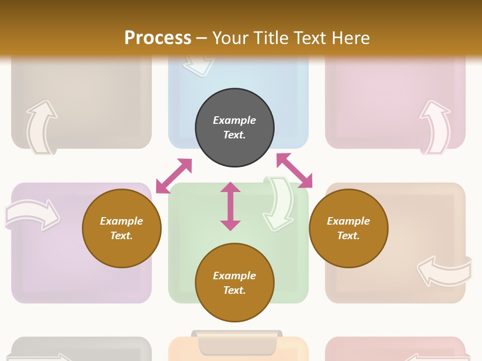 A Set Of Different Colored Folders With Arrows On Them PowerPoint Template