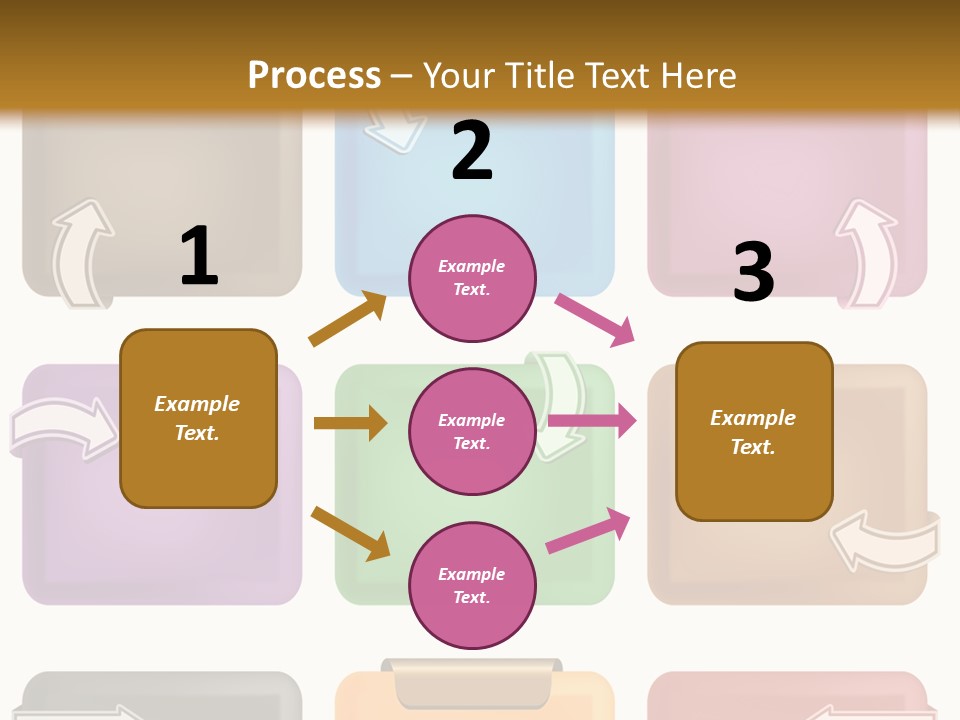 A Set Of Different Colored Folders With Arrows On Them PowerPoint Template