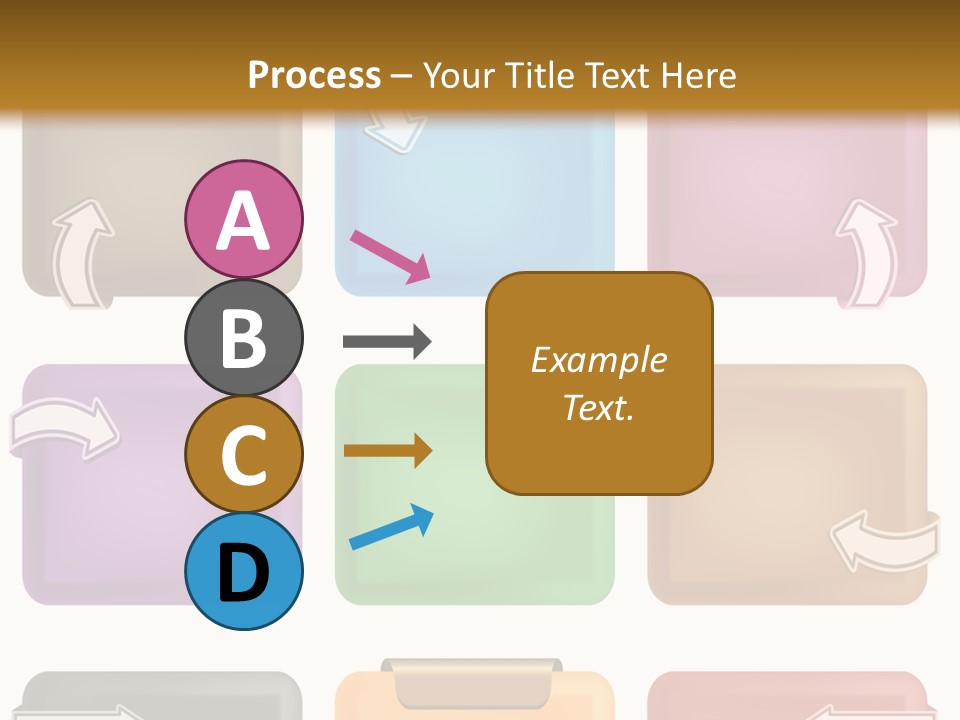 A Set Of Different Colored Folders With Arrows On Them PowerPoint Template