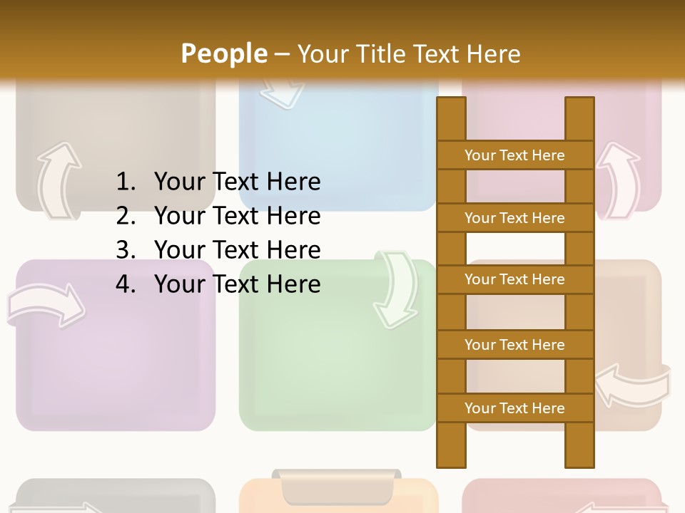 A Set Of Different Colored Folders With Arrows On Them PowerPoint Template